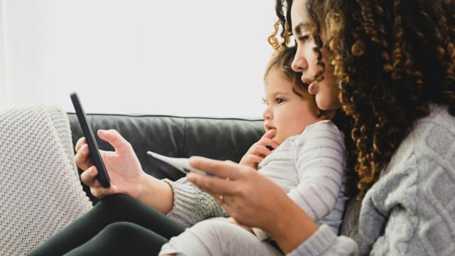 Mother and daughter have a virtual care visit